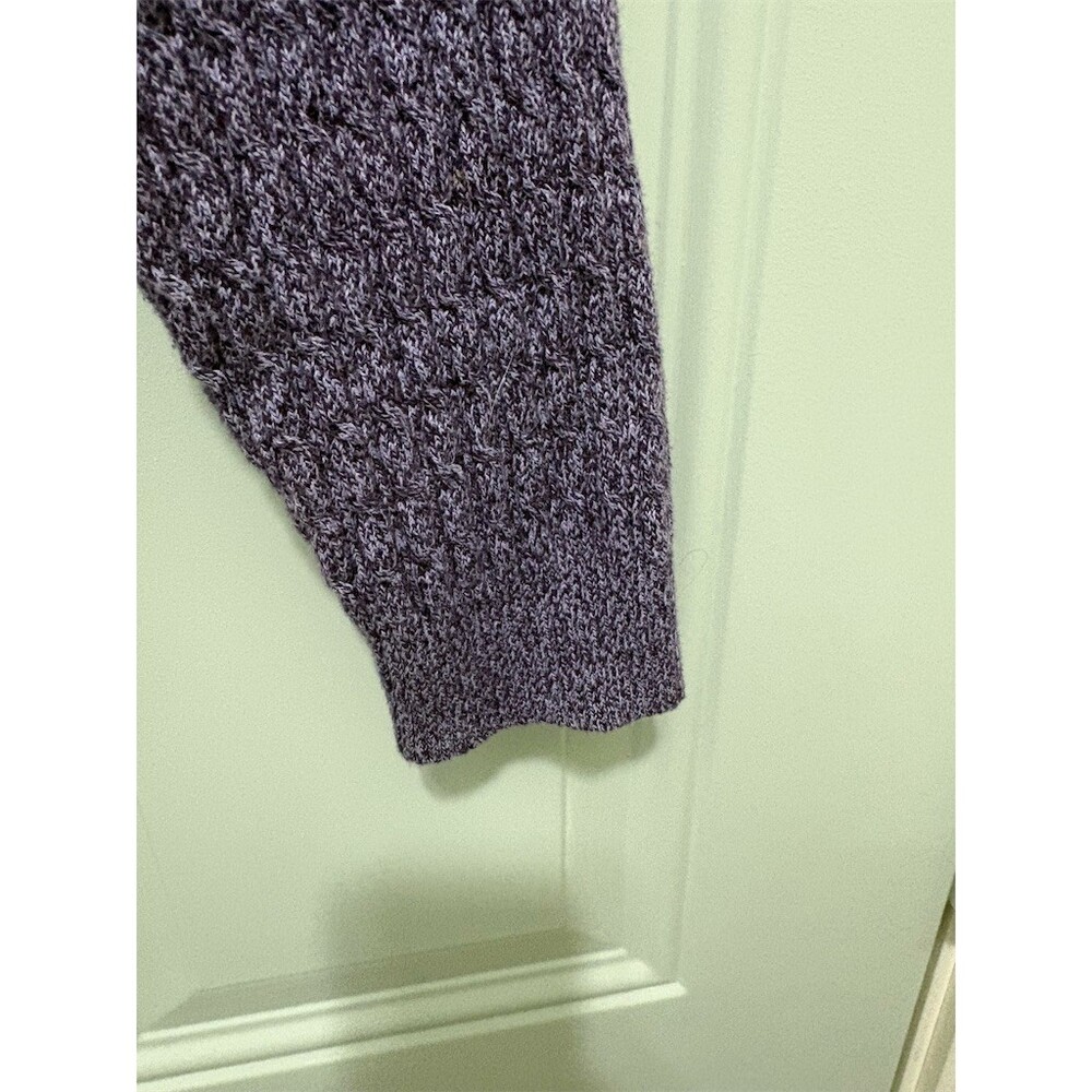 Karen Scott Sweater Womens Size L Purple Heathered V-Neck Textured Knit - Picture 2 of 7